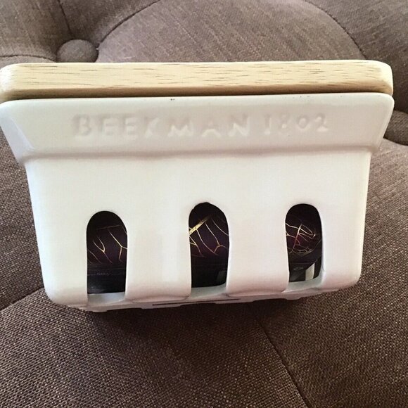 Beekman 1802 Ceramic Soap Dish & FIG LEAF palm size goat milk soap - BRA… - Picture 3 of 10